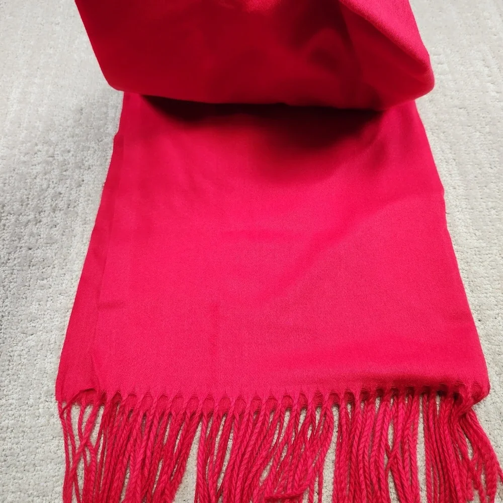 Halara Scarf Knit Fringe Casual Red One Size